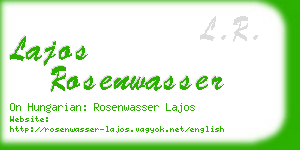 lajos rosenwasser business card